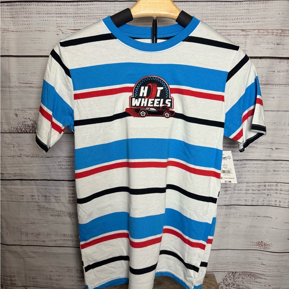 Hot Wheels Striped Tee - Blue, Red, Black